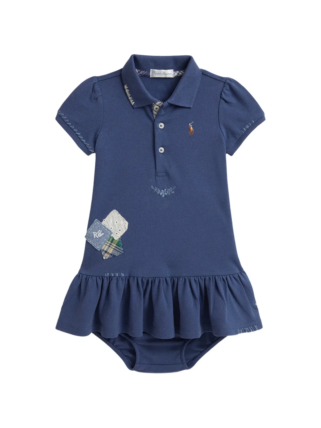 Платье в технике пэчворк Polo Ralph Lauren Kids, синий