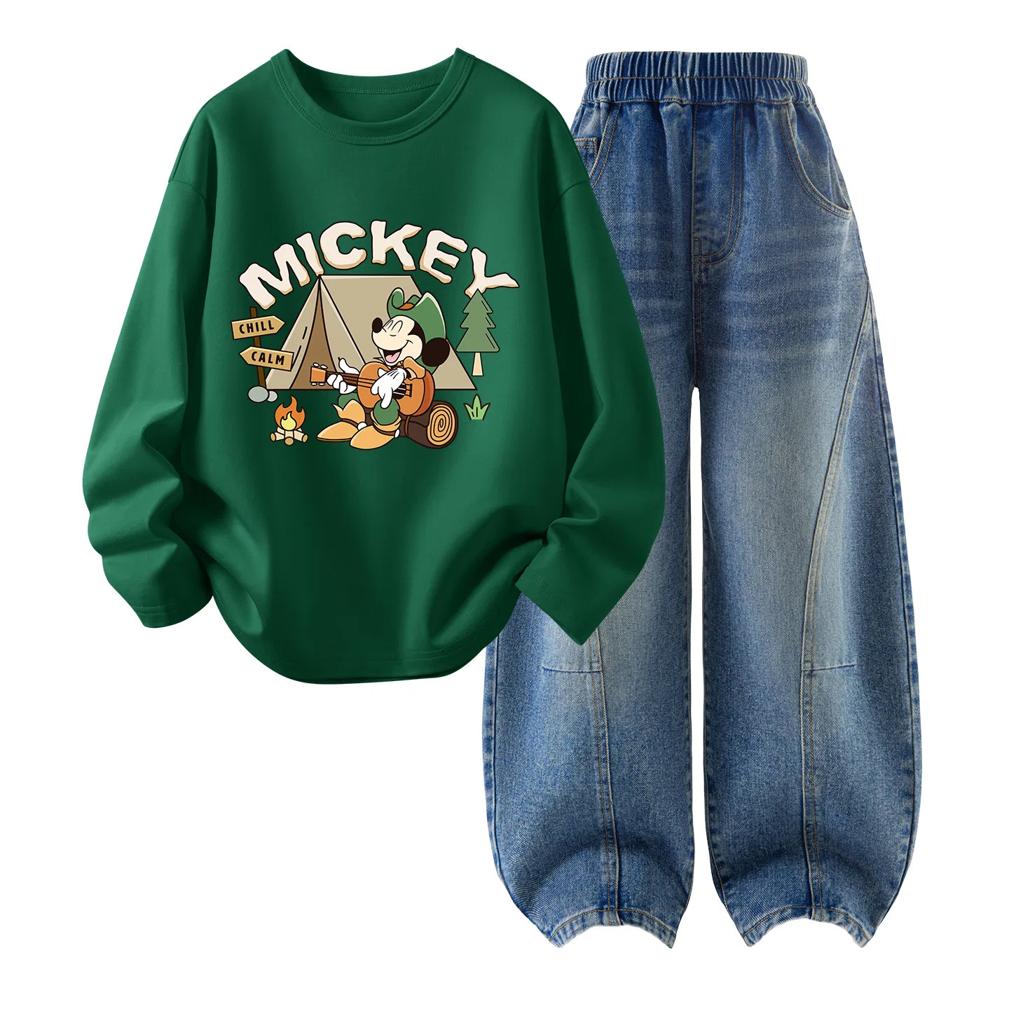 Детский спортивный комплект с принтом Disney, Gray Blue+Denim Blue — фото 4