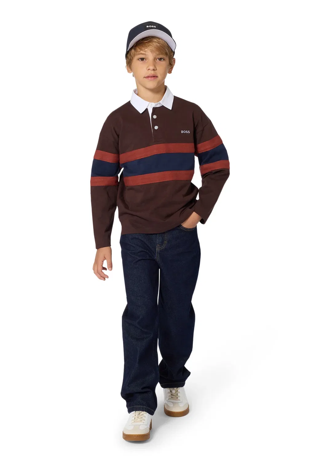 Поло с длинным рукавом для детей и подростков - рубашка поло Boss Kidswear, Brown