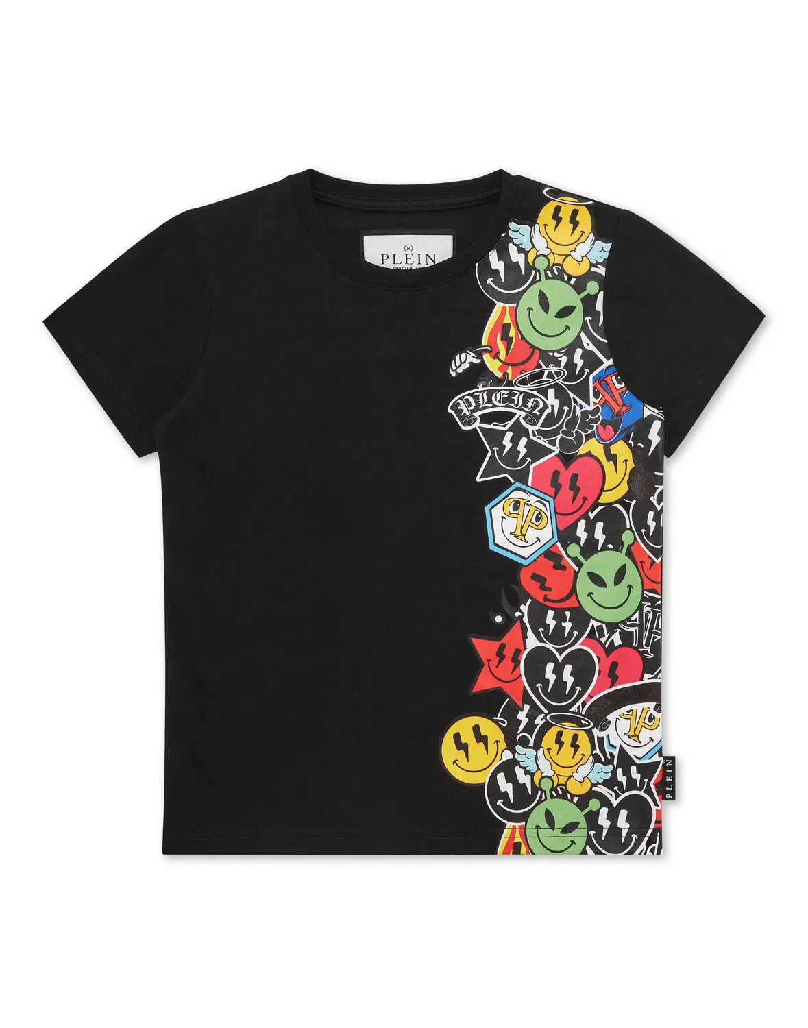Детская футболка с принтом Smile PHILIPP PLEIN, черный
