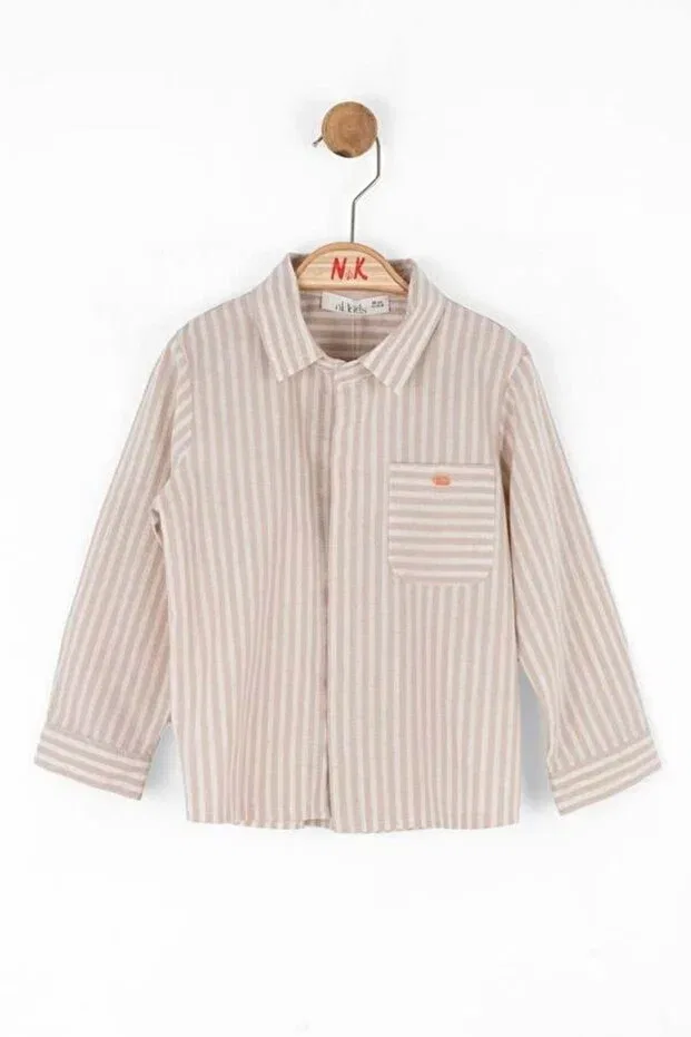 Детская рубашка с длинным рукавом Captain Shirt Nk Kids, Taupe