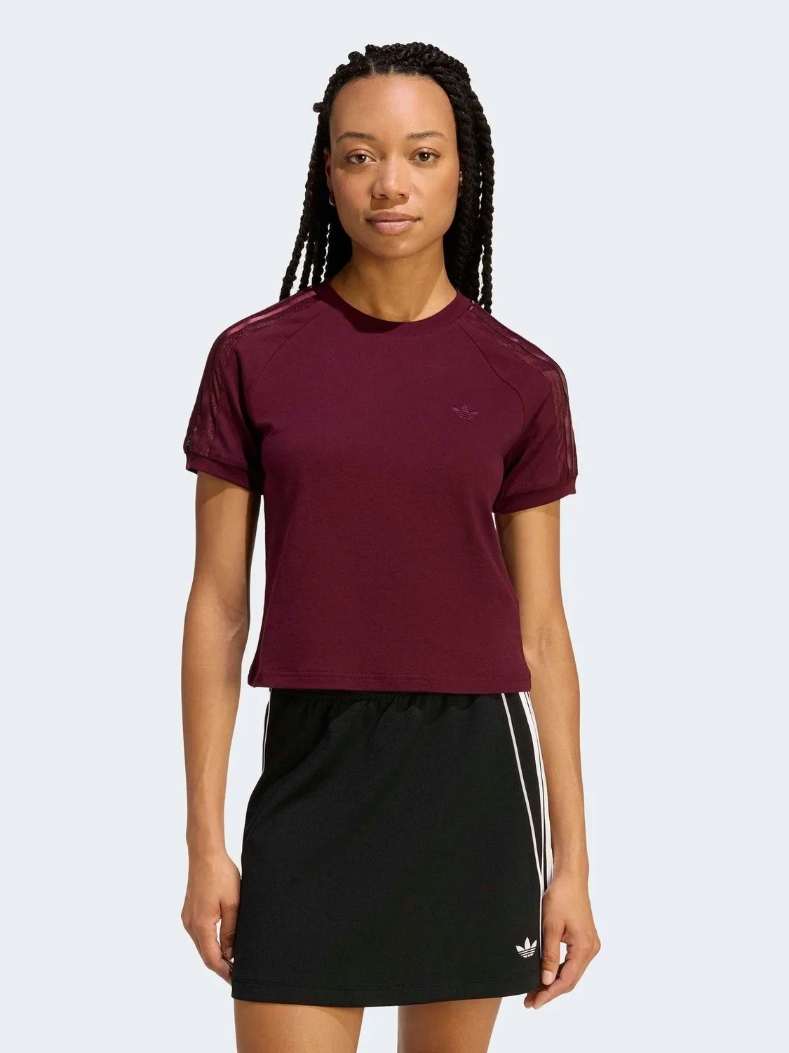 Футболка с кружевом Lace Cali, adidas Originals, красный