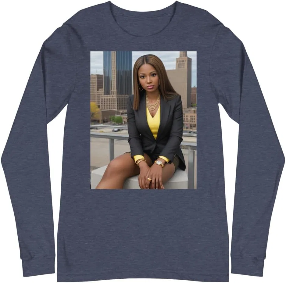 Мужская футболка с длинным рукавом 3501, Heather Navy
