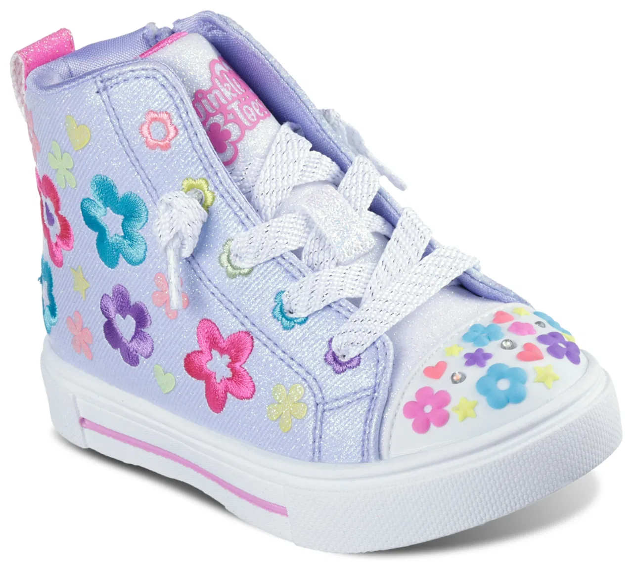 Детские кроссовки для девочек с кристаллами Twinkle Sparks Skechers, Super Blossom Multi — фото 3