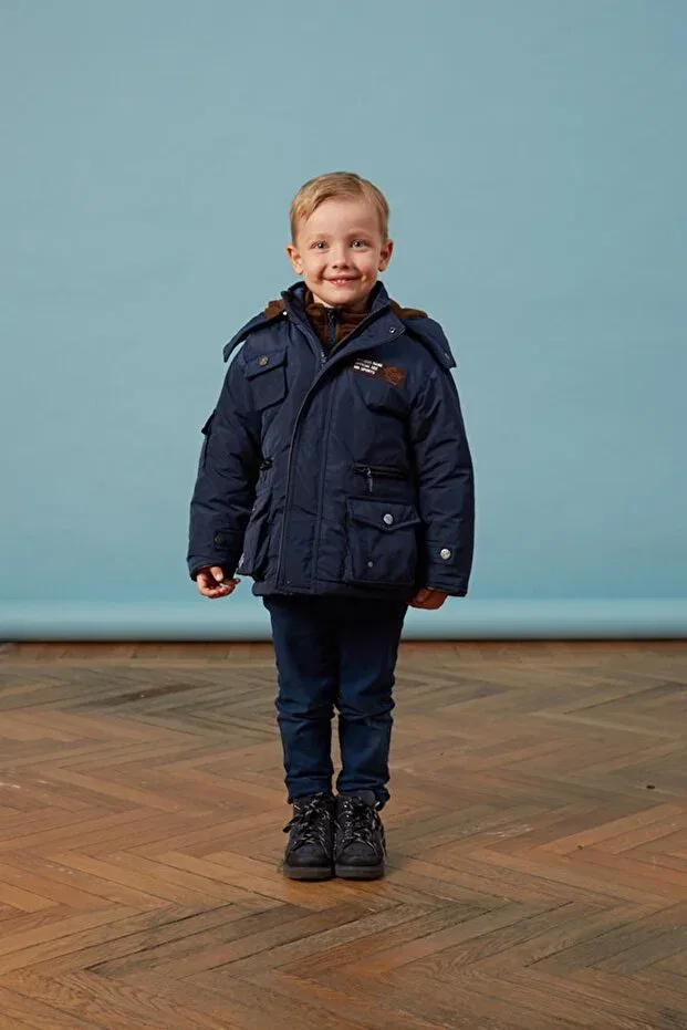 Детское пальто для девочек с капюшоном Men Anorak, Navy Blue