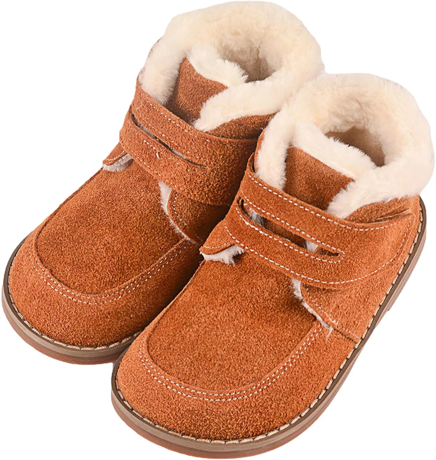 Детские зимние ботинки для мальчиков с мехом rismart, Brown — фото 2