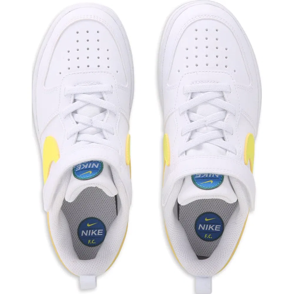 Детские низкие кроссовки Court Borough Recraft Nike, White/Blue/Yellow — фото 4