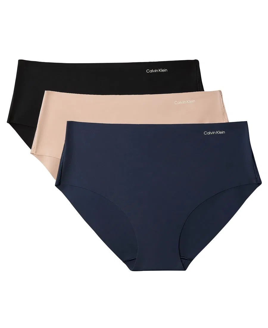 Комплект трусов-слипов из микрофибры с цельнокроеным поясом Calvin Klein, Black/Cedar/Speakeasy