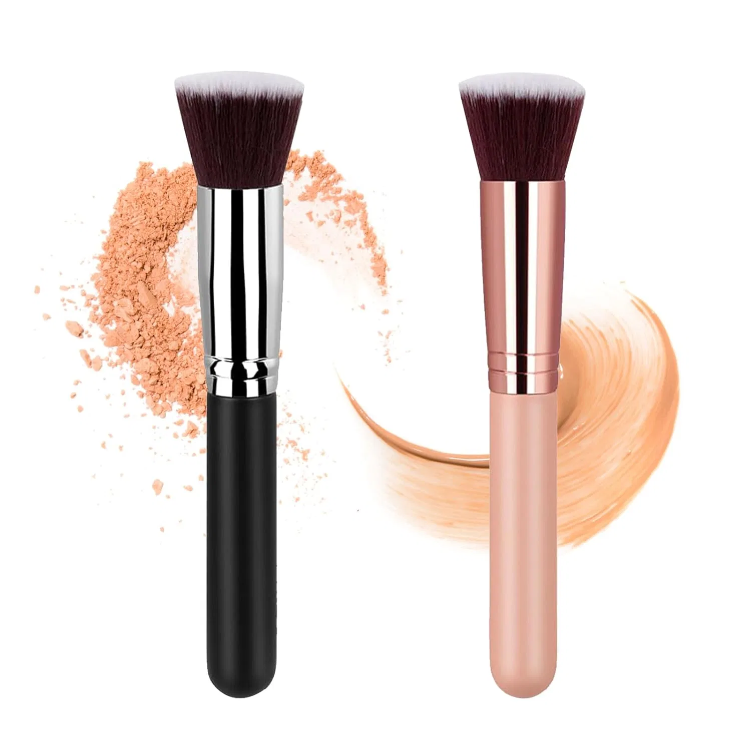Кисть для макияжа, 2 шт, Yuwnd, Black/Pink