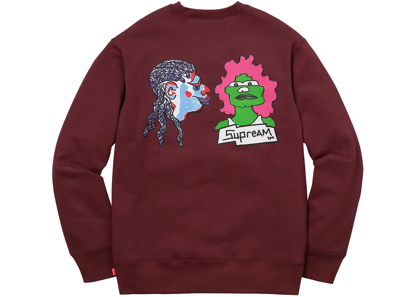 Мужской свитшот с принтом Gonz Heads Supreme, бордовый — фото 2