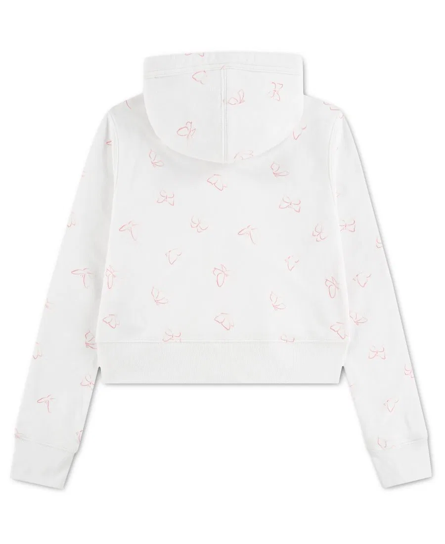 Детский худи с принтом, на молнии, с капюшоном, с длинным рукавом abercrombie kids, Flutter White — фото 2