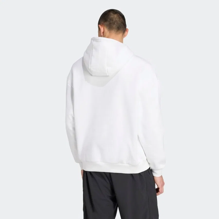 Мужской худи с капюшоном, однотонный, adidas, Белый — фото 2
