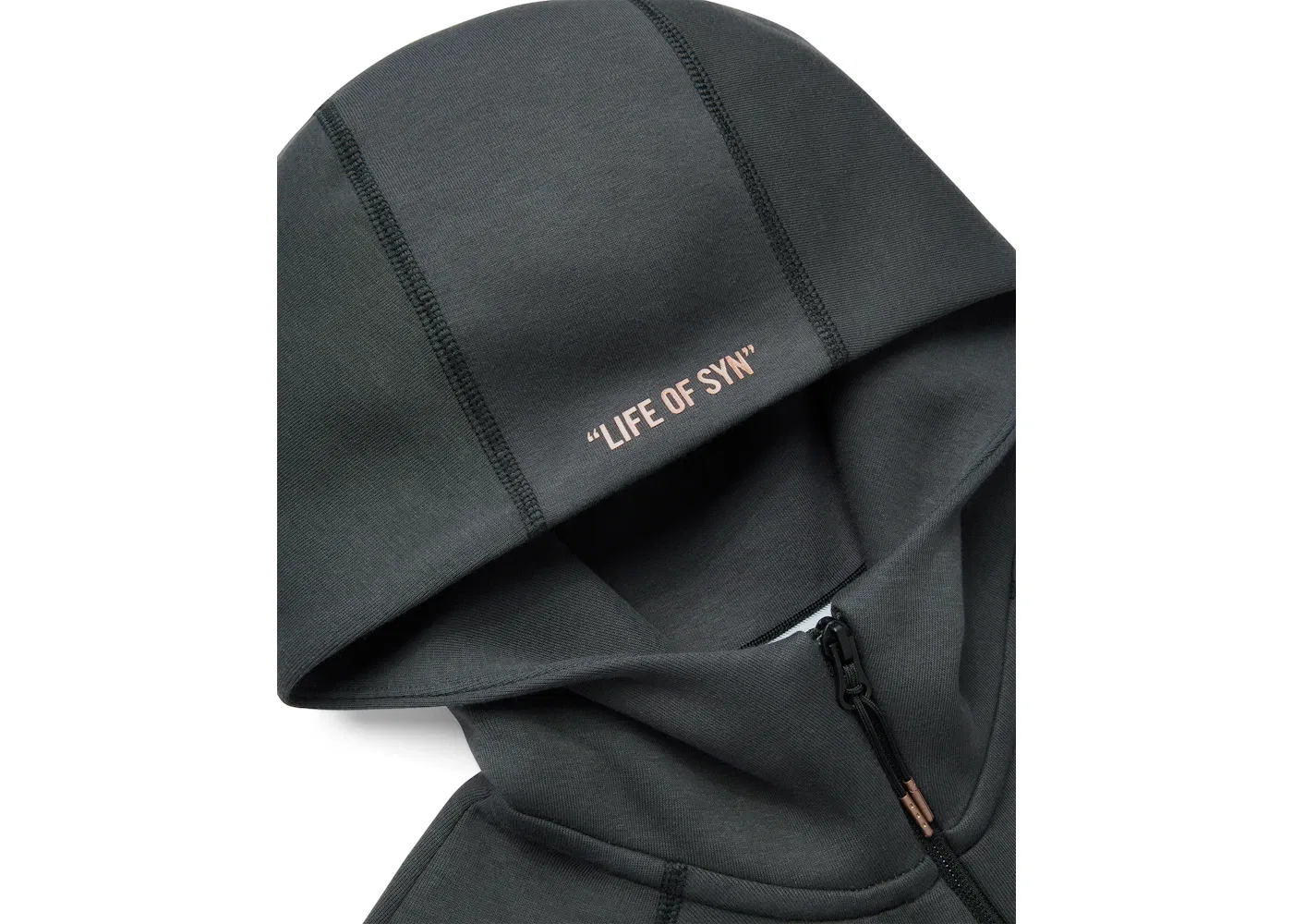 Мужская куртка с флисом с принтом Nike Sportswear Tech Fleece x Central Cee Full Zip Hoodie, Black/Metallic Red Bronze — фото 3