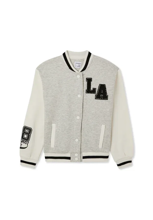 Куртка с принтом Bomber jacket Terranova, Grigio chiaro melange, светло-серый меланж — фото 4