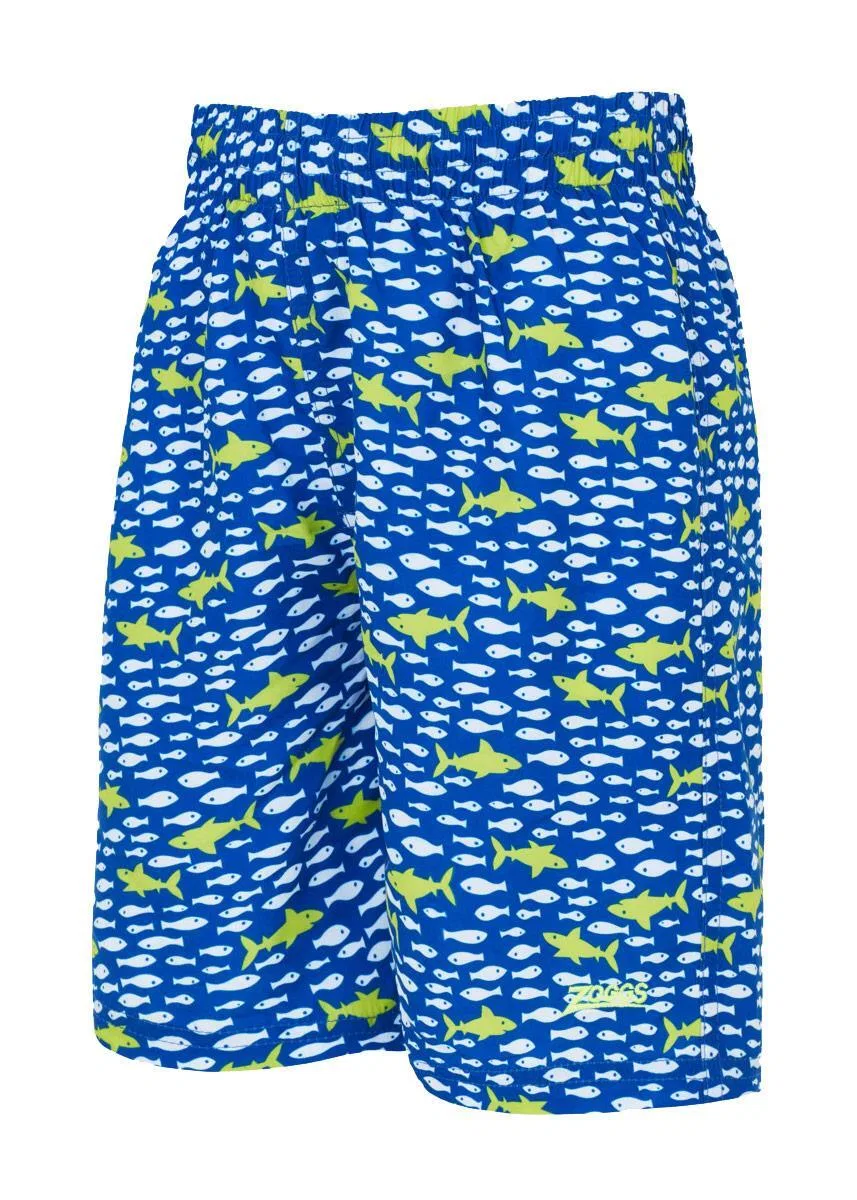 Детские плавки для мальчиков с принтом Big Fish Little Fish Zoggs, Blau Fluoreszierendes Grun