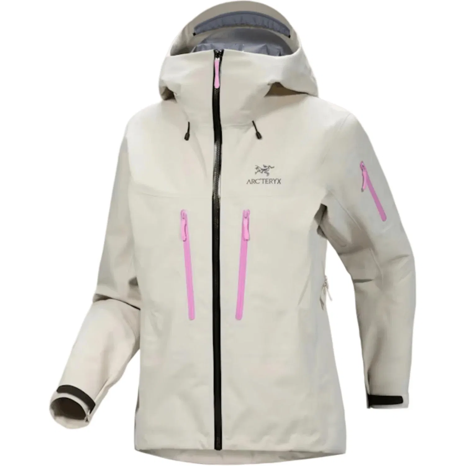 Женская ветрозащитная куртка с капюшоном Alpha SV, Arcteryx, Fluorite Purple/Tidal Pink/Driftwood White/Cosmic Bloom