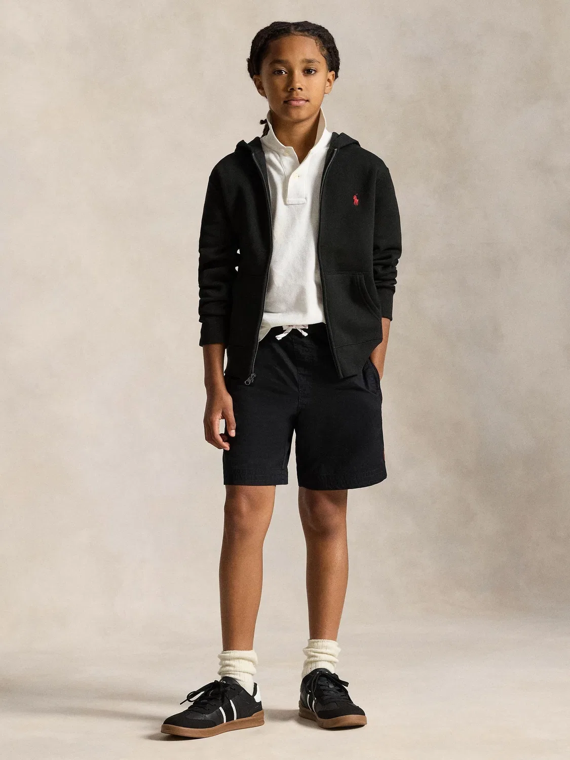 Худи, на молнии, с логотипом Polo Ralph Lauren, черный — фото 2