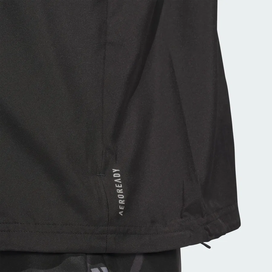 Ветрозащитная куртка с капюшоном, модель Run It Jacket, adidas, Черный — фото 4