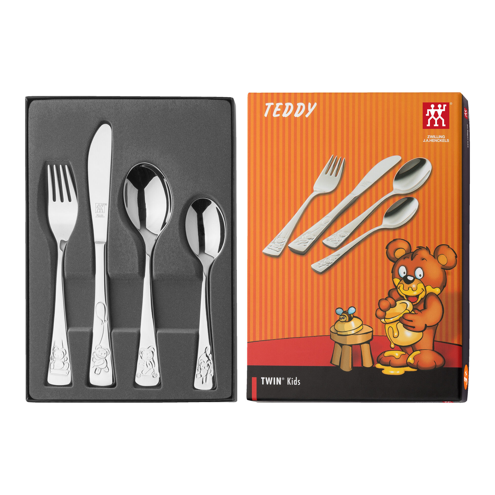 Детский набор столовых приборов ZWILLING Teddy, 4 предмета, серебристый — фото 3