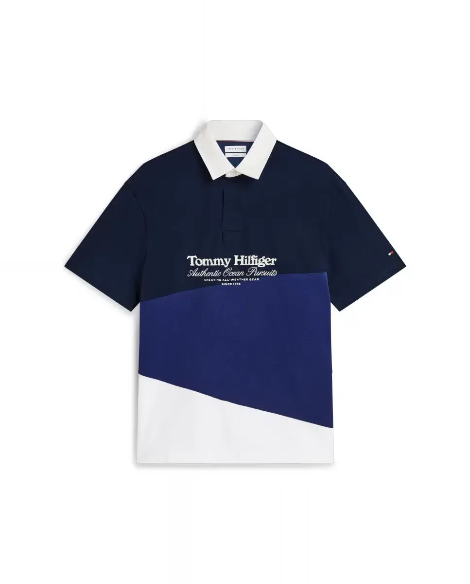 Мужское поло с принтом colourblock Tommy Hilfiger, Azul Marino