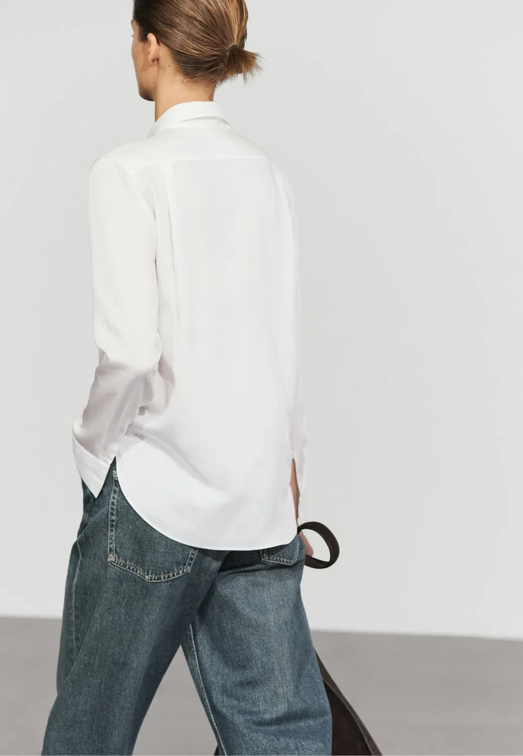 Блузка на пуговицах Massimo Dutti, White — фото 3