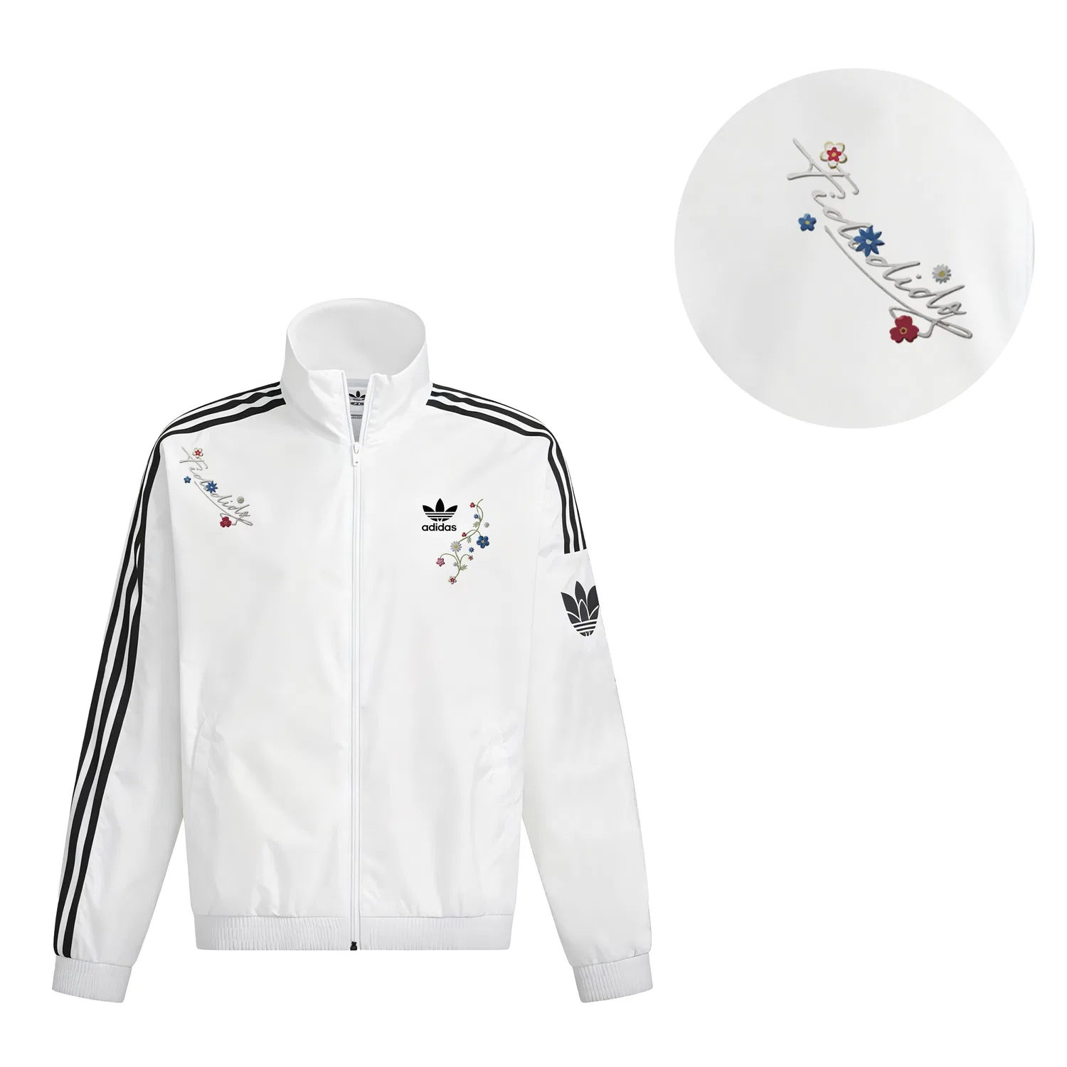 Женская куртка с воротником-стойкой Bright White Adidas Originals, Белый — фото 4