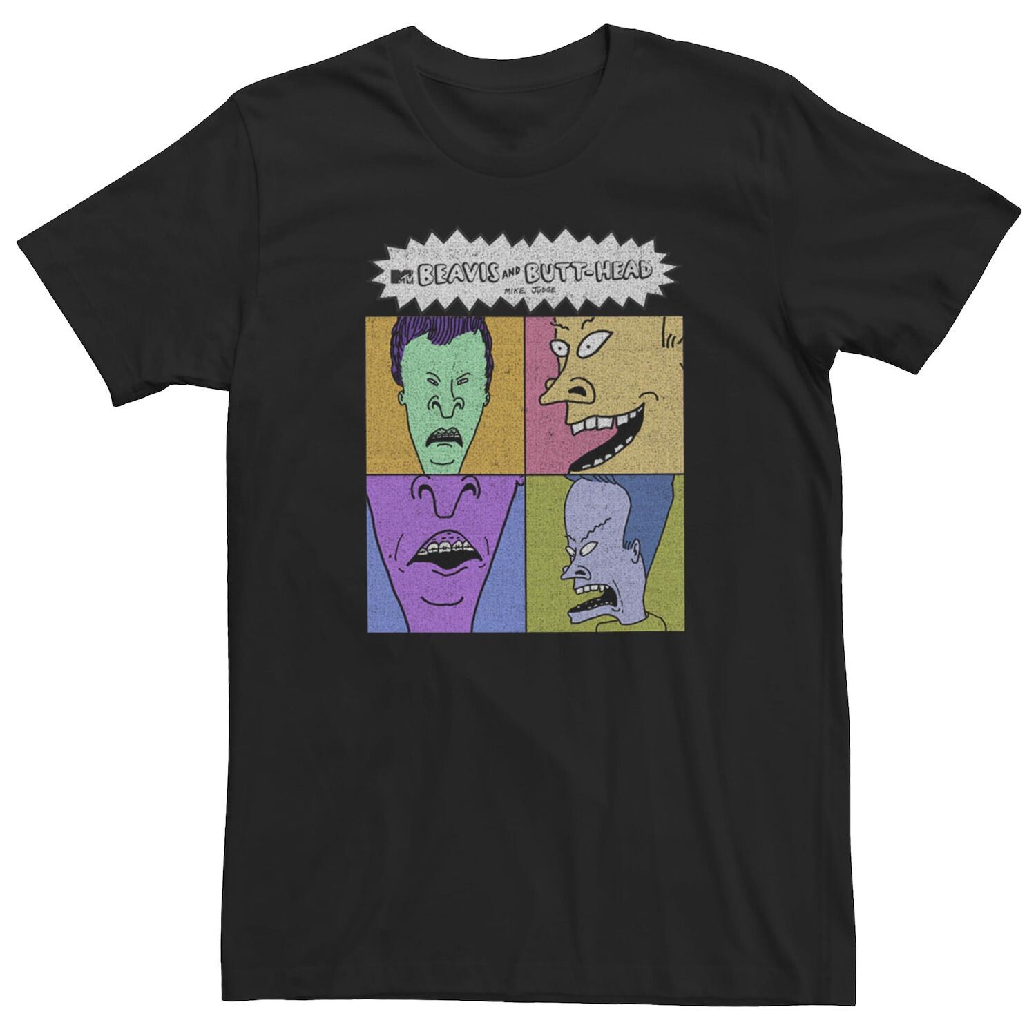 

Мужская футболка Beavis And Butthead с абстрактными квадратами и короткими рукавами Licensed Character