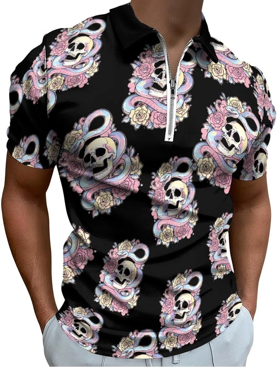 Мужская футболка с принтом Transgender Proud Trans Skull Roses, Generic, Style