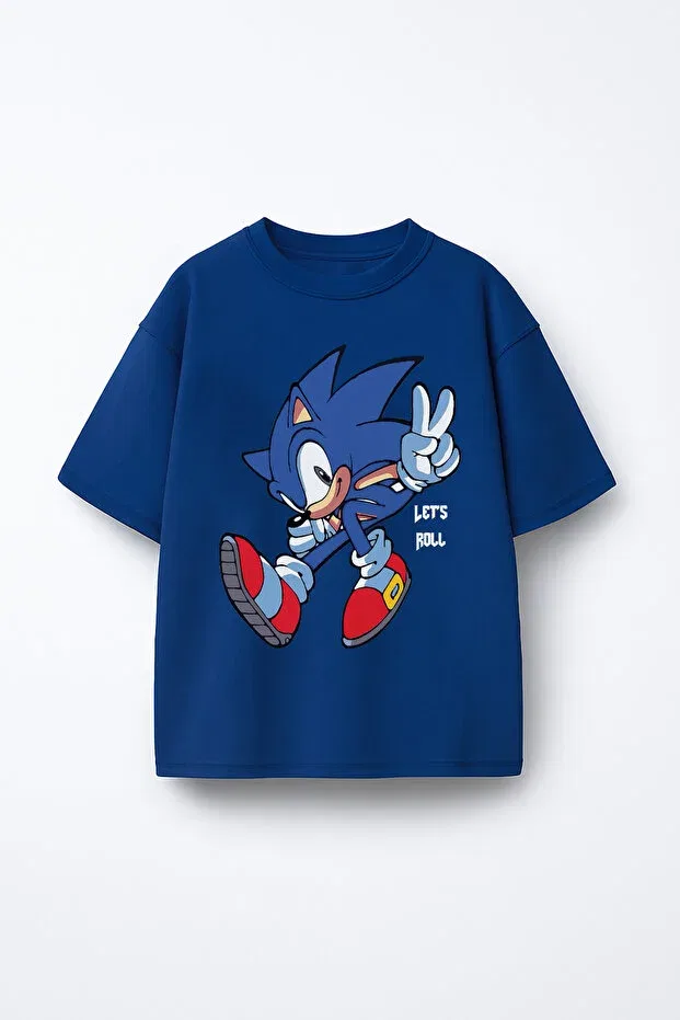 Детская футболка оверсайз с принтом Hedgehog sonic C.C.L. Coccolin Kids Baby Clup, Indigo