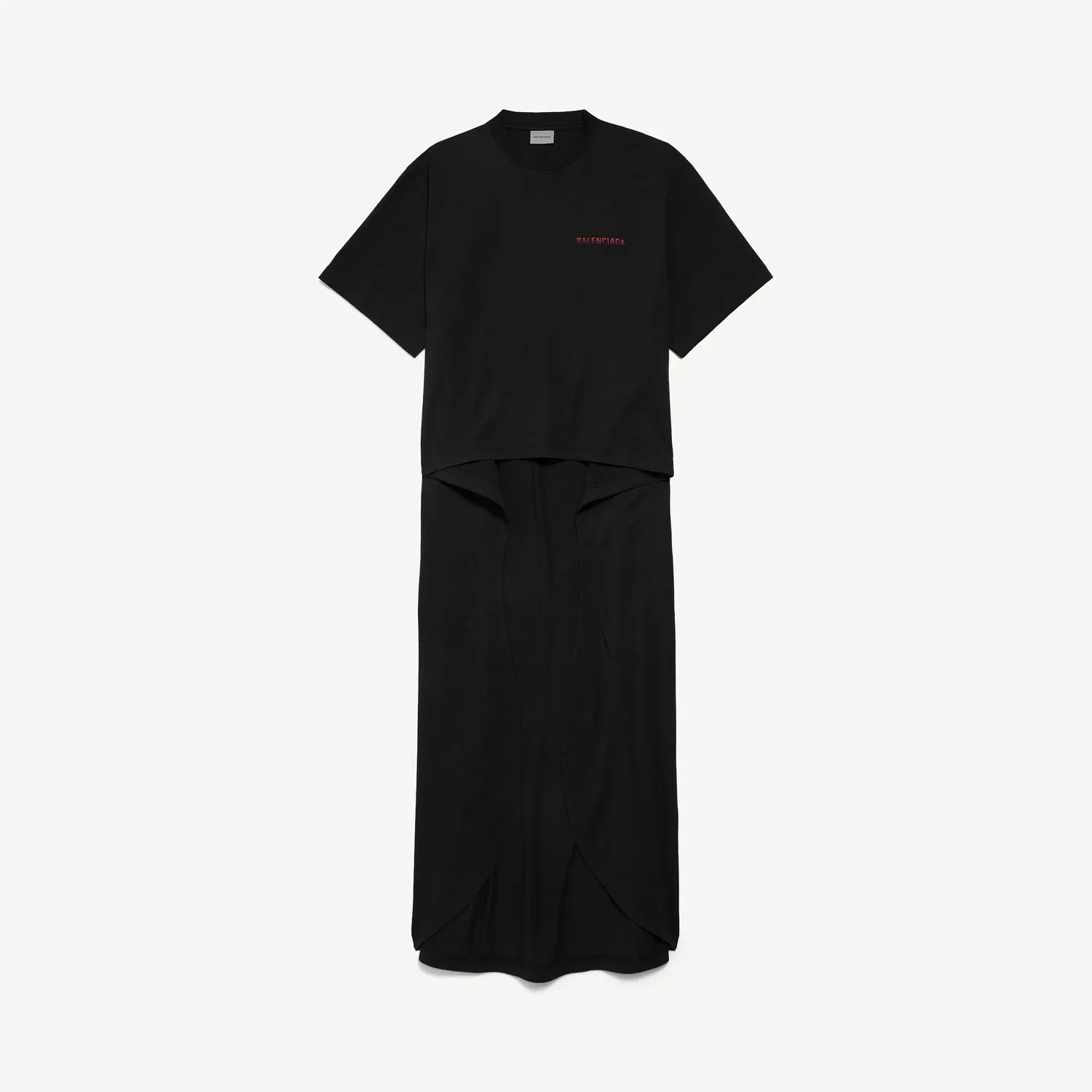 Женская футболка Balenciaga Back Gradient Train черного цвета, черный
