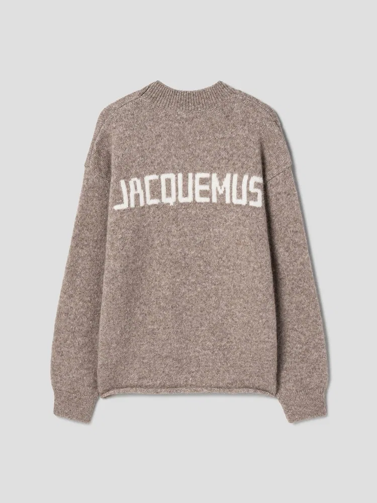 Свитер пуловер с логотипом JACQUEMUS, Beige — фото 2
