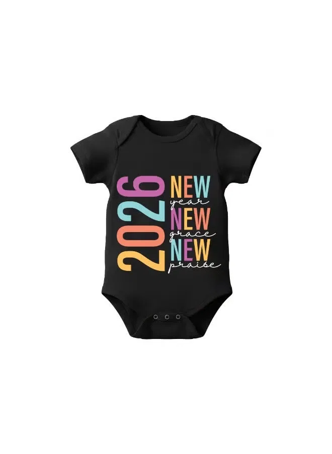 Боди-комбинезон с принтом новогодней коллекции 2026 Sitara Fashions, черный — фото 2