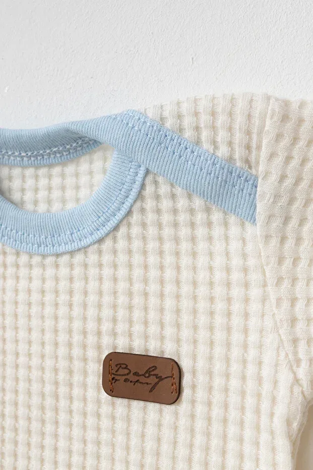 Детский комплект боди для новорожденных хлопковый Kuzenler Bebe, Blue — фото 3