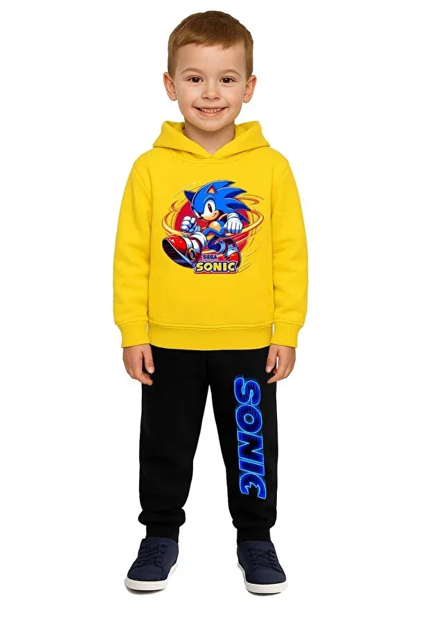 Детский спортивный костюм для девочек с принтом Sonic Sedirli, Yellow