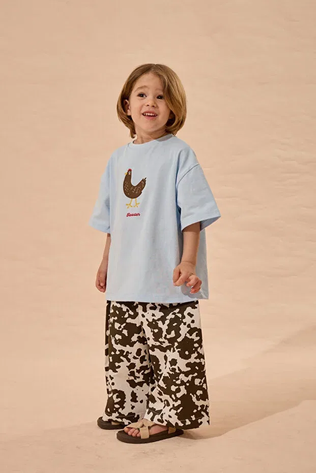 Детская футболка с принтом Roaster print Fahhar Kids, Blue — фото 3
