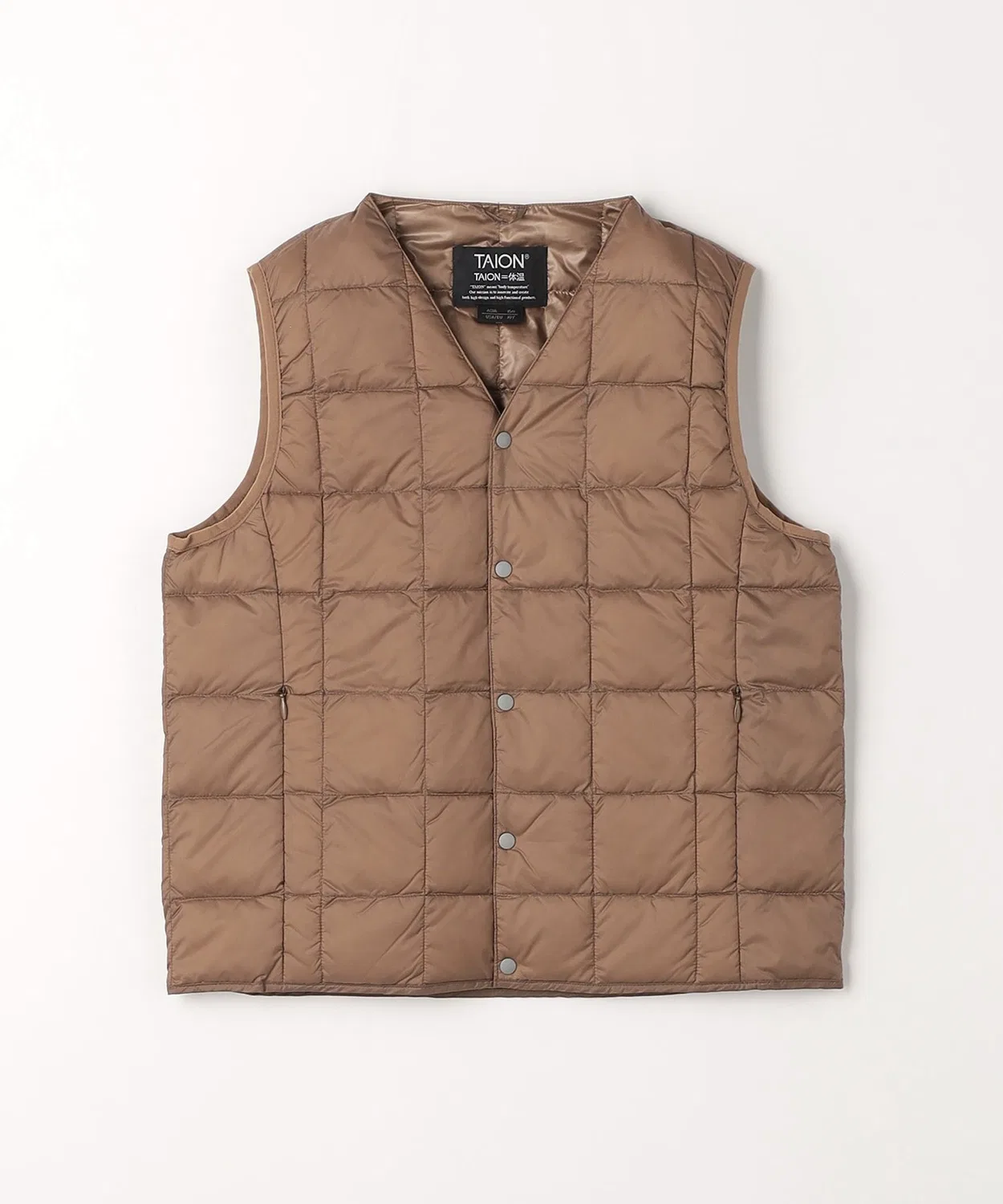 Детский жилет стеганый с V-образным вырезом TAION V BUTTON VEST green label relaxing, Mocha