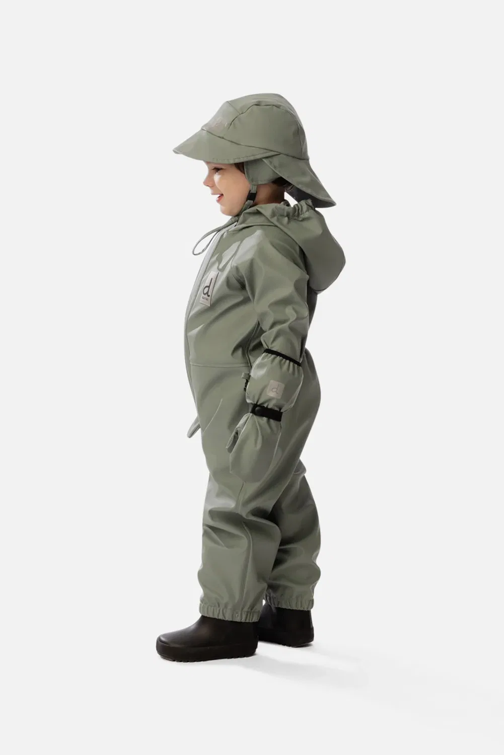 Детский комбинезон дождевик водостойкий Deux par Deux, Baby Rain One Piece Sage Green — фото 2