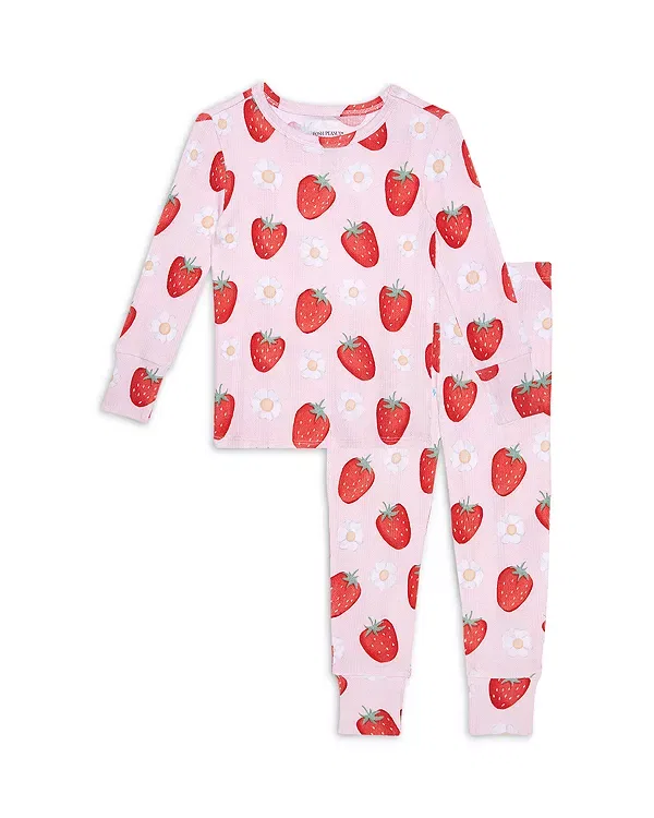 Детская пижама с длинным рукавом Penny Pointelle Long Sleeve Basic Pajamas Posh Peanut, розовый