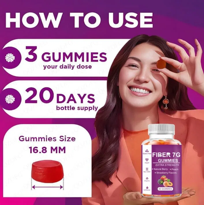 Generisch Пребиотические жевательные пастилки с клетчаткой, Extra Strong, 2 шт, 160 г — фото 3