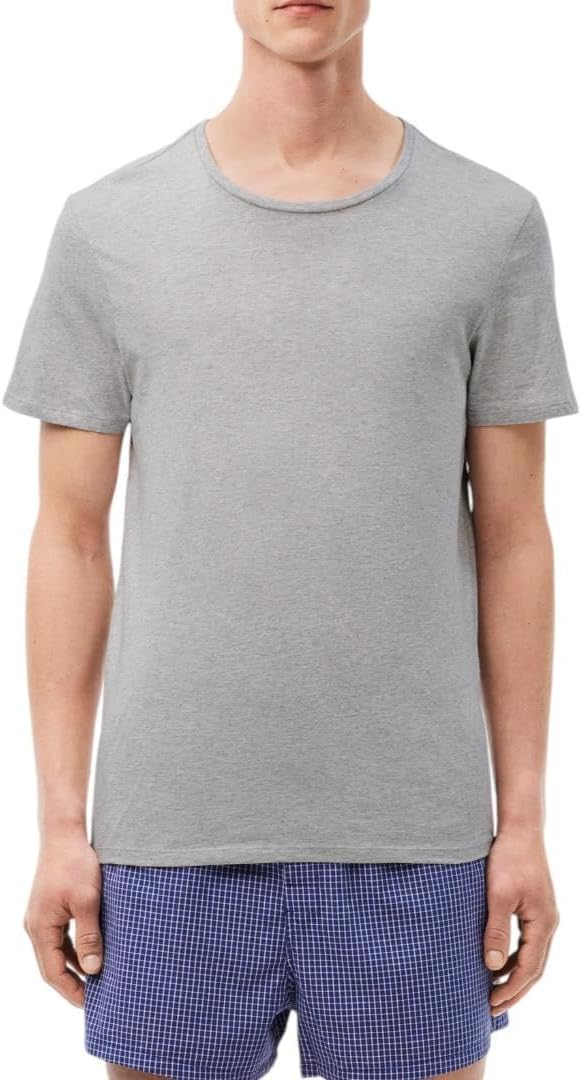 Набор футболок Lacoste Regular Fit Crew Neck, 3 предмета, белый/черный/серый — фото 4