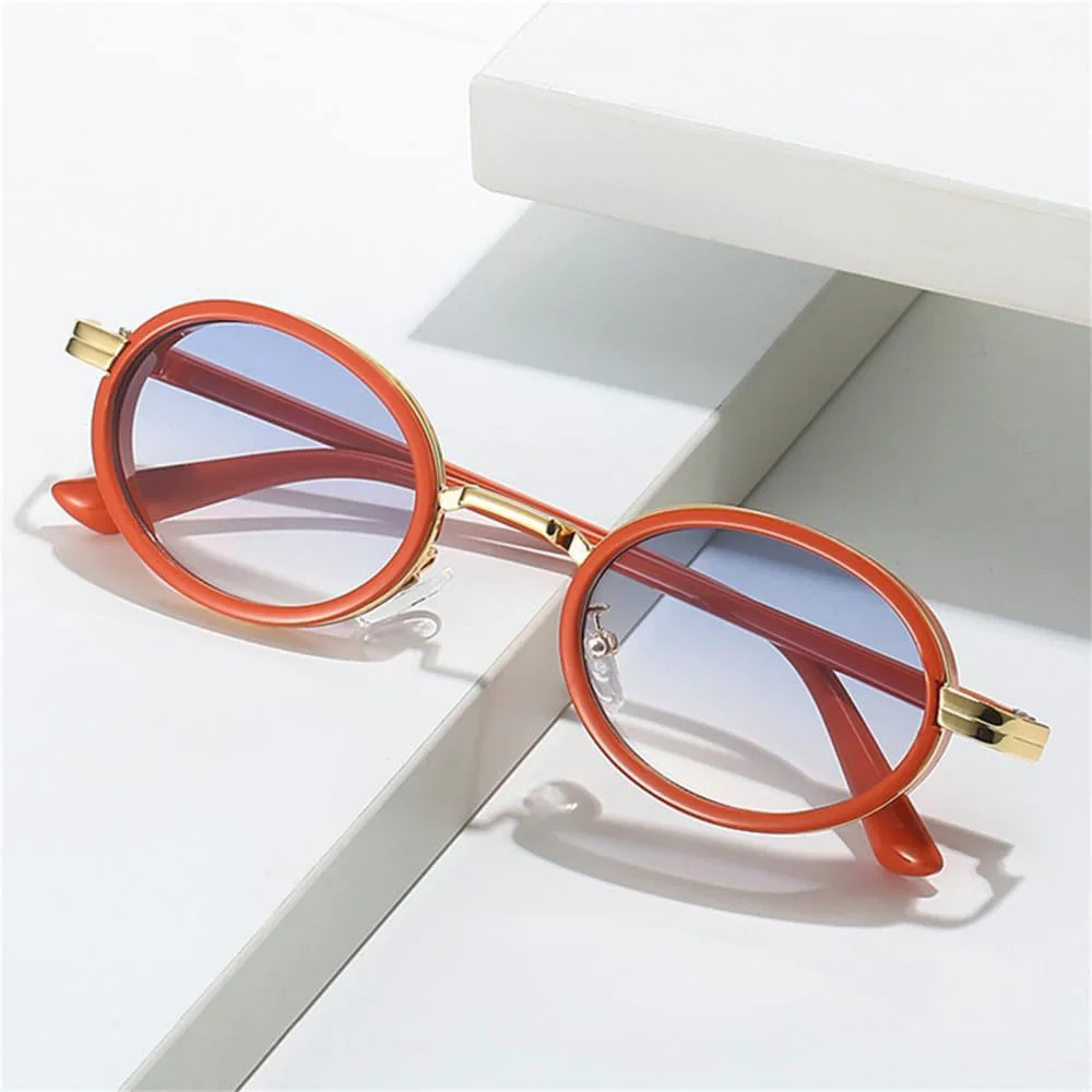 

Овальные панк-солнцезащитные очки для женщин, винтажные градиентные очки, защита от УФ-излучения UV400, солнцезащитные очки для мужчин HDUBFY, Black Gray Gradient