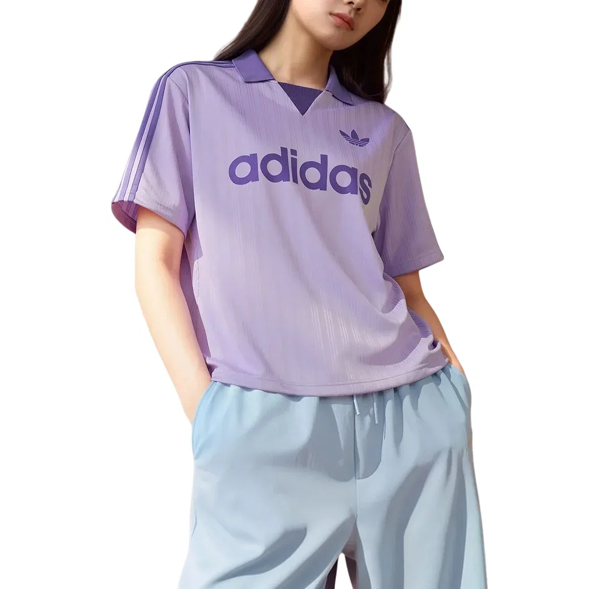 Мужское поло Collared Goalie Polo Shirts Asia Sizing 'Purple' adidas, фиолетовый — фото 3