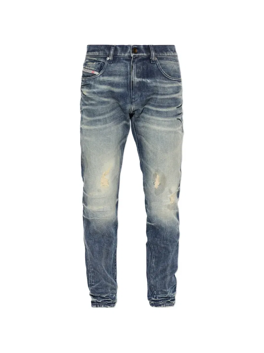 Джинсы Diesel 2019 D-Strukt с эффектом потертости, синий