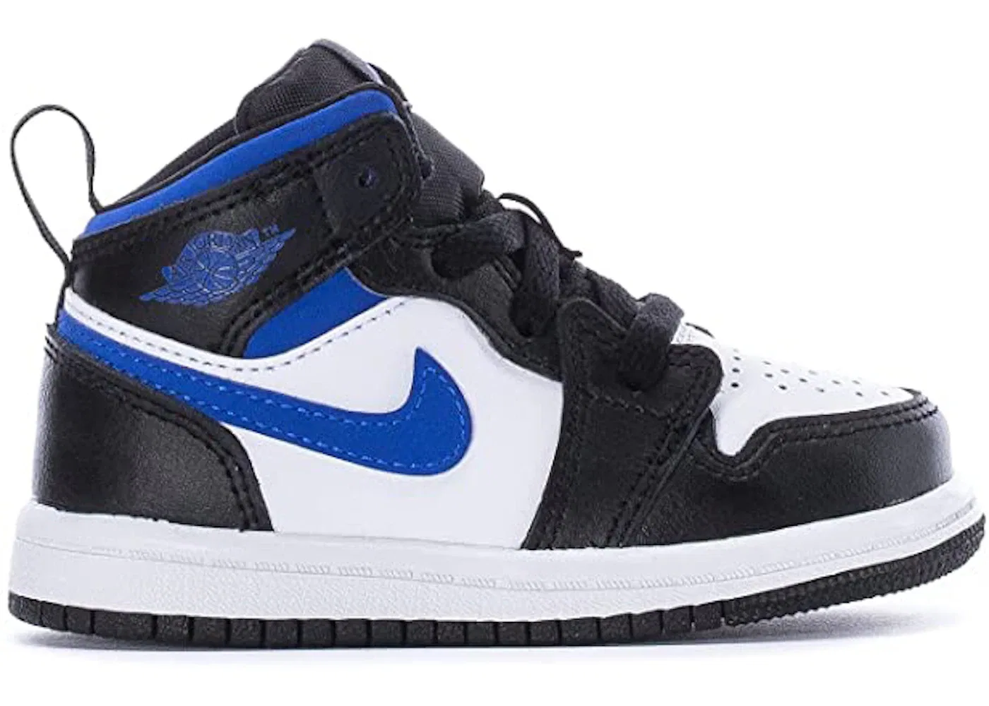 Детские кроссовки с длинным шнурованием Jordan 1 Mid Jordan, Black/Racer Blue/White