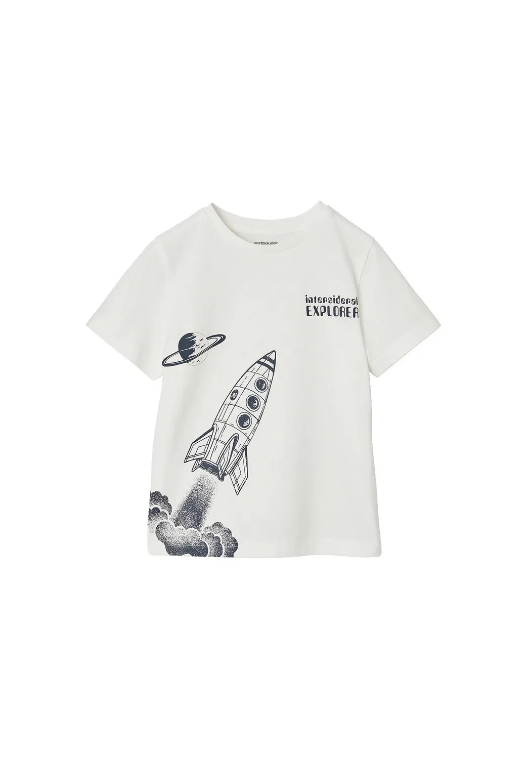 Футболка mit raketen-motiv jungen Basic - футболка с принтом Vertbaudet, Wollweiß