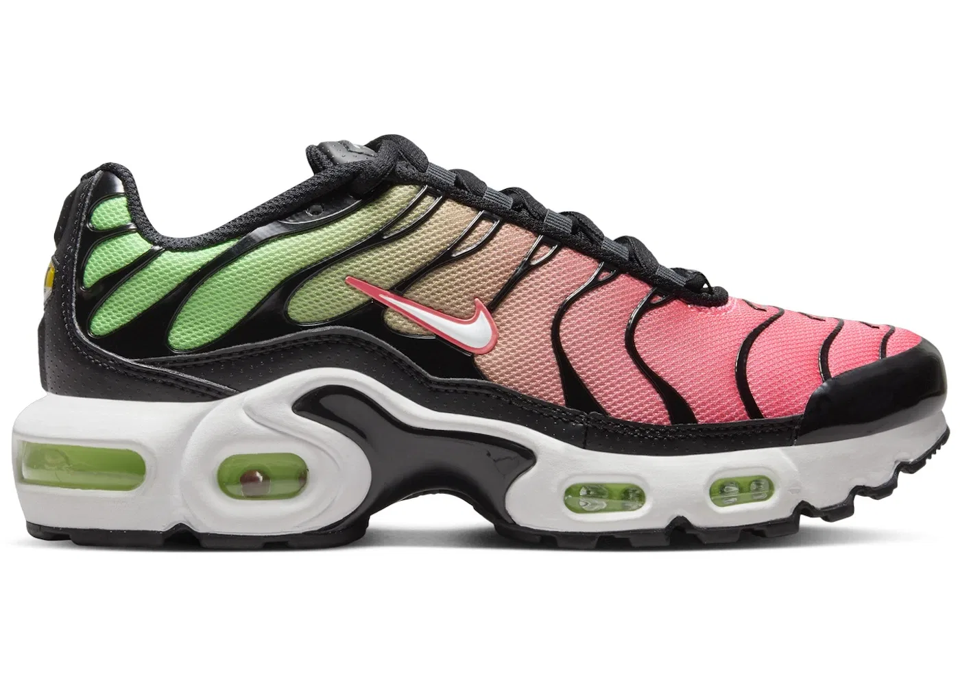 Детские кроссовки Lifestyle с амортизацией Nike Air Max Plus, Black/Green Strike/Flash Crimson/White