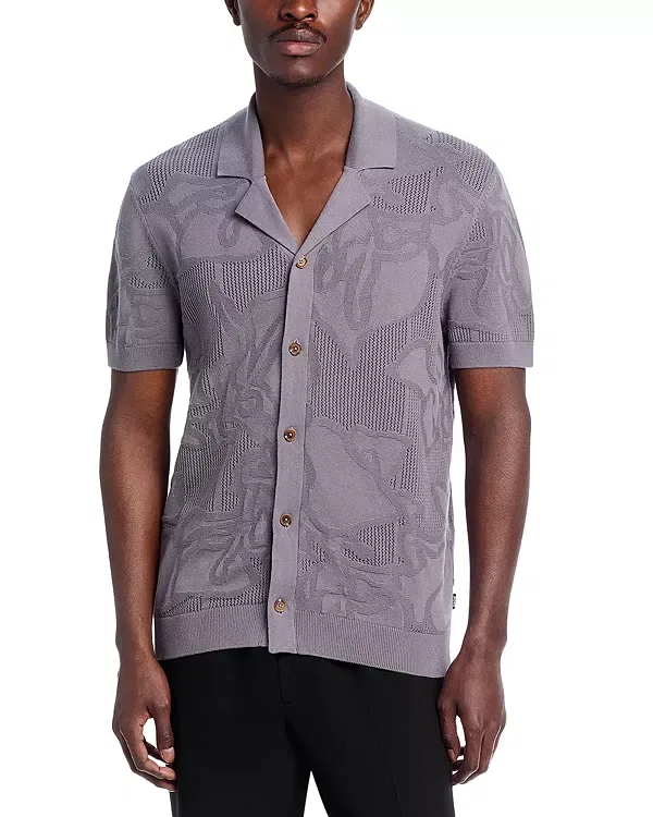 Мужская рубашка с принтом C-Noy patterned button down shirt Boss, Medium Purple