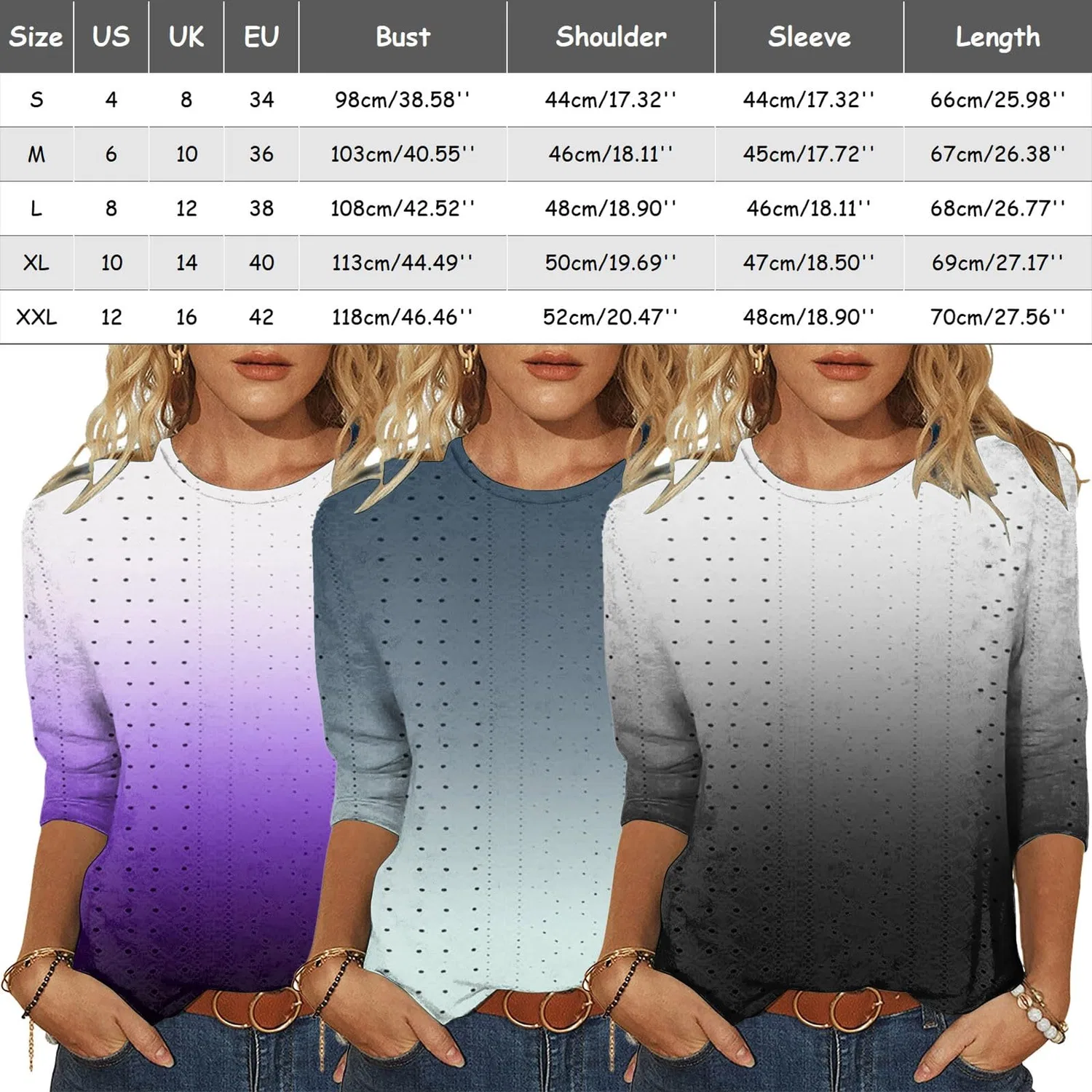 Женская блузка с длинным рукавом Plaid Shirt 3/4 Sleeves, B-khaki — фото 4