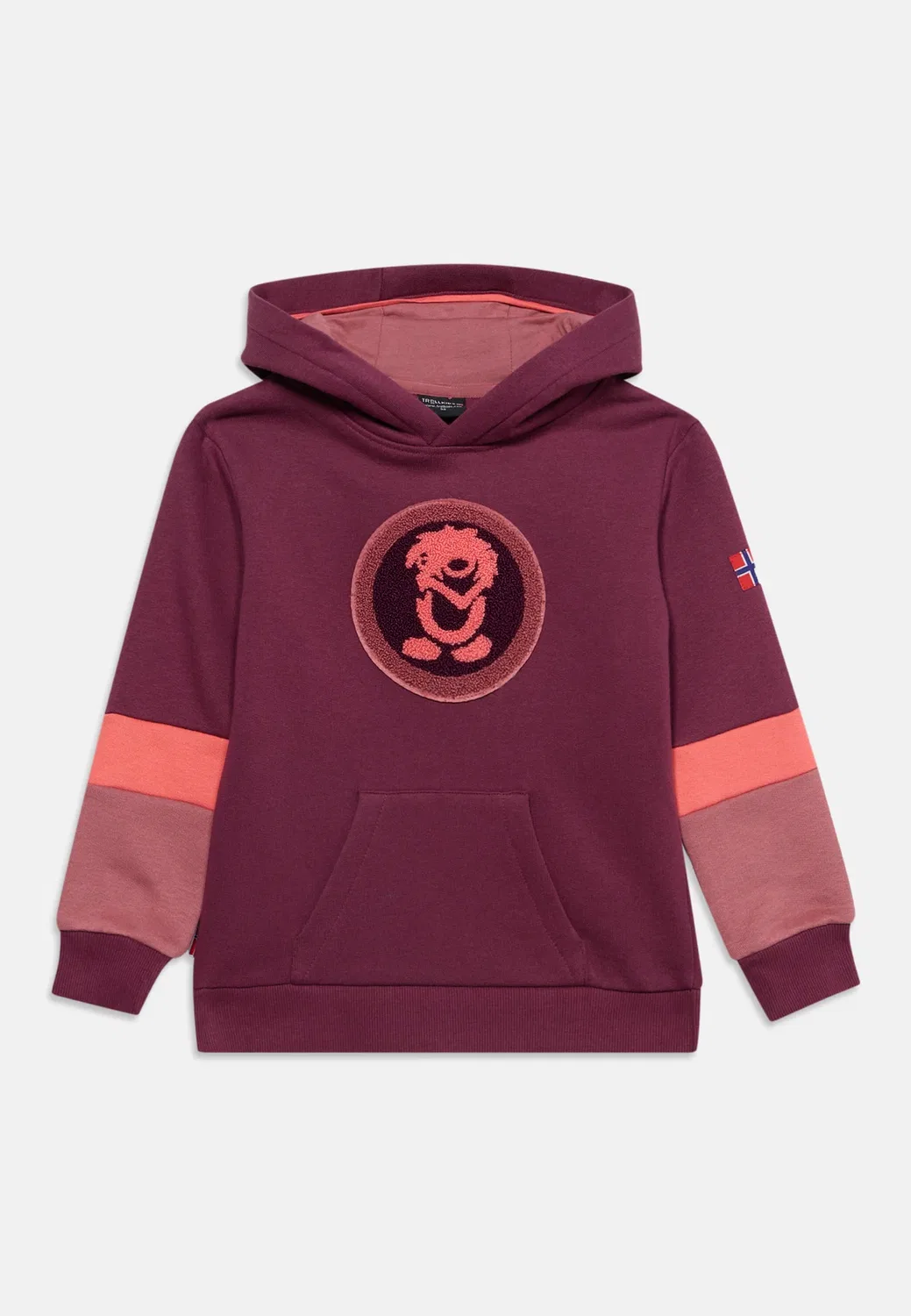 Детский свитер унисекс - худи Trollkids, Deep Ruby/Frozen Berry/Pink Salmon — фото 2