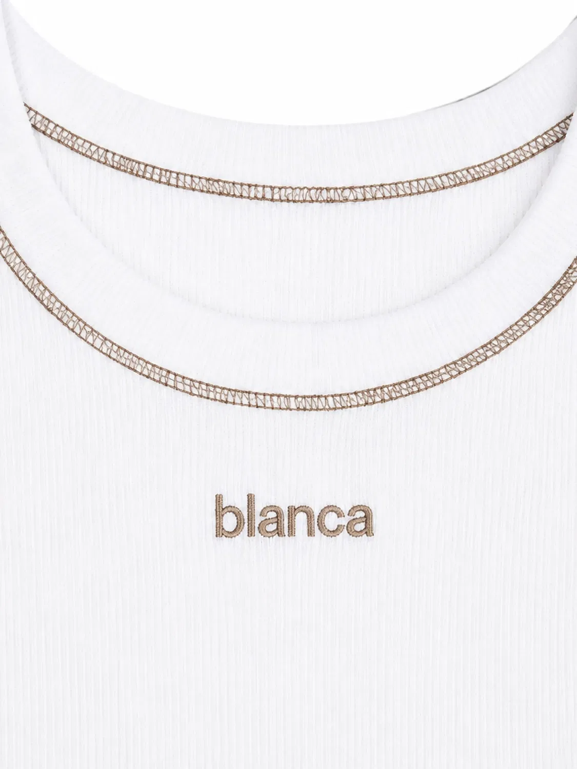 Топ в рубчик с вышитым логотипом Blanca Sport Kids, белый — фото 3